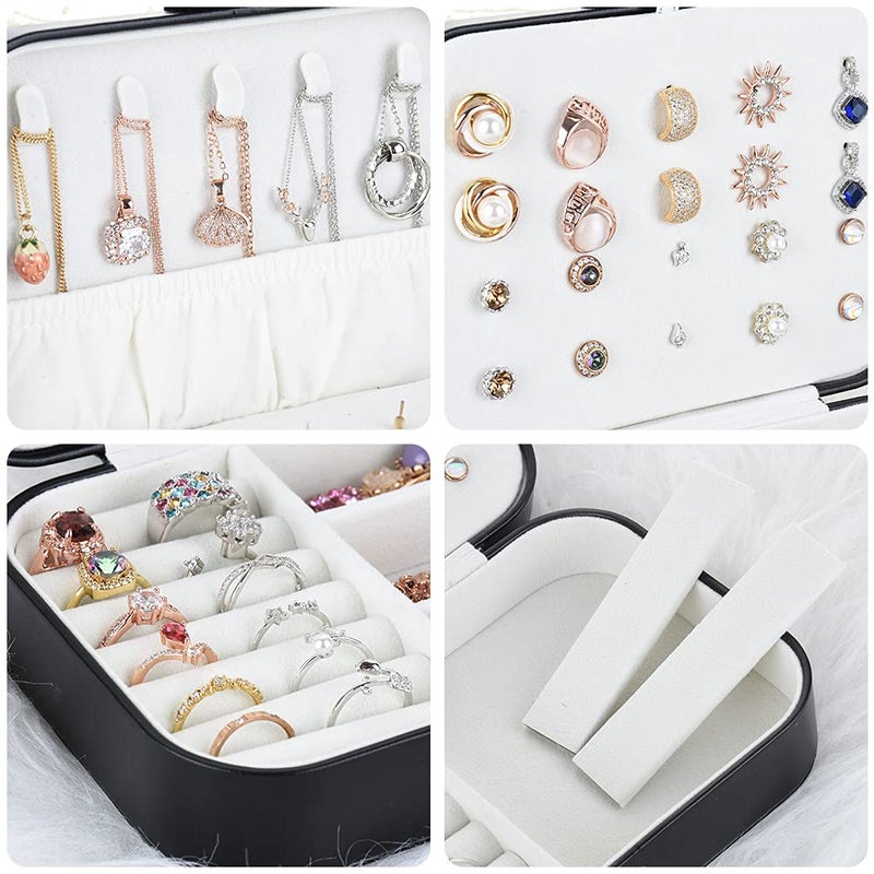 homchen Travel Jewelry Organiser Cases, Jewelry Storage Box for Necklace, Earrings, Rings, Bracelet (Box-White) - Image 4